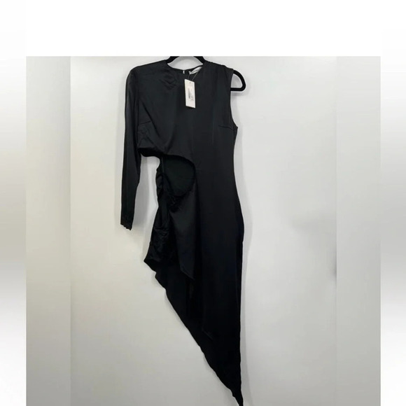 Revolve‎ Mother Of All Vesta Silk Cut Out Midi Dress in Black Sz M - Picture 2 of 6